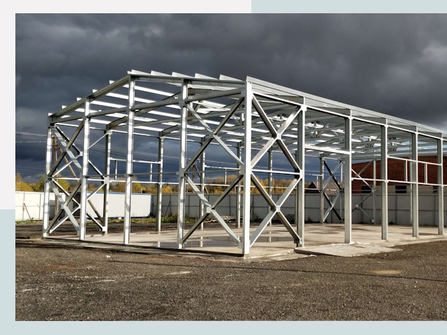 Двускатные ангары в Котлас от 622 руб. за квадрат